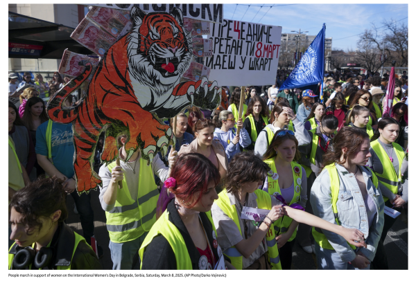 International Women's Day 2025 protest in Belgrade, Serbia