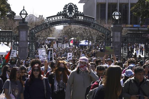 UC Berkeley students march against the arrest of Mahmoud Khalil, March 11, 2025.