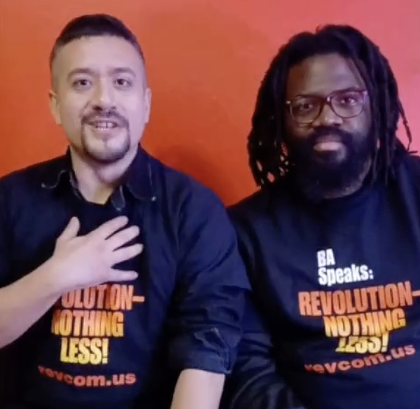 Picture of Noche and Leo for April 22-24 Hands Off the RevComs flyer.