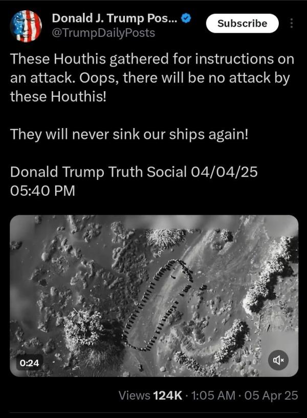 Trump celebrating attack on Yemini people