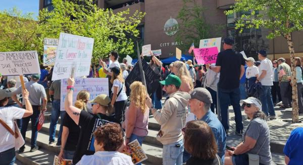 May Day rally in Boise, Idaho.