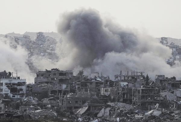 Billowy smoke from Israeli army airstrike in northern Gaza Strip, May 16, 2025.