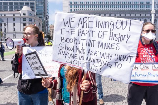 San Francisco Refuse Fascism Trump Must Go Now rally, sign, May 17, 2025.
