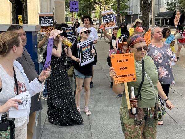 Houston, Trump Must Go Now rally, May 17, 2025.