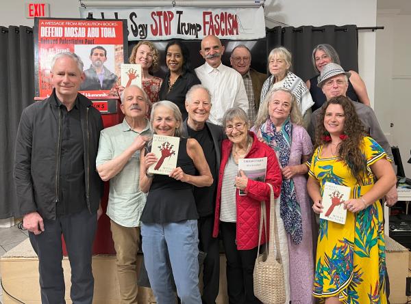 Poets who performed at Revolution Books NYC to support Mosab Abu Toha, June 4, 2025.