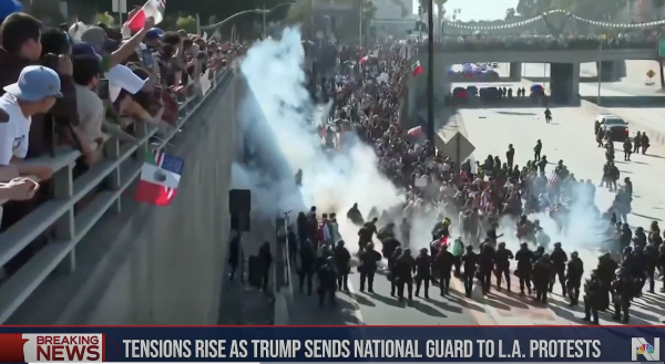 Protesters take over Los Angeles 101 Freeway June 8, 2025.