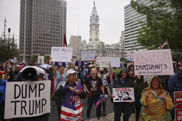 Philadelphia, Pennsylvania No Kings Day rally draws tens of thousands, June 14, 2025.
