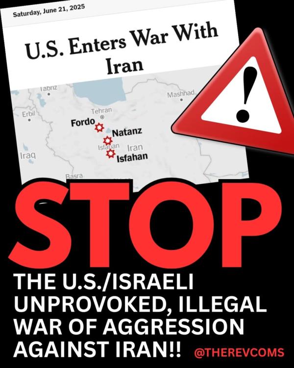 Stop the U.S./Israeli unprovoked, illegal war of aggression against Iran!!!