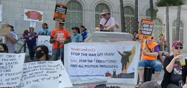 IEC takes two-pronged demand into RefuseFascism.org’s July 4 rally at Los Angeles City Hall.