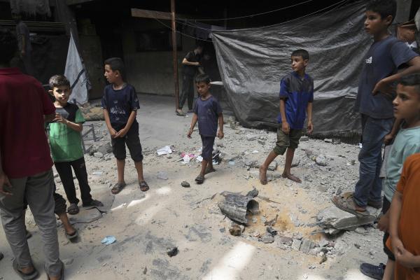 A school used as a shelter in Gaza City was destroyed by Israeli airstrike that killed several people, July 25, 2025.