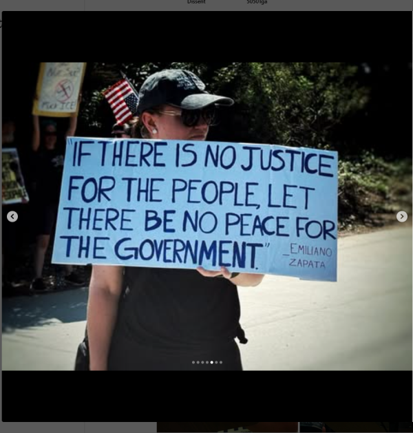 Protester in Atlanta with sign