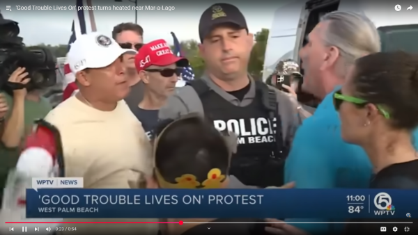Good Trouble march to Mar-a-Lago met by Trump suppporters and stopped by police.
