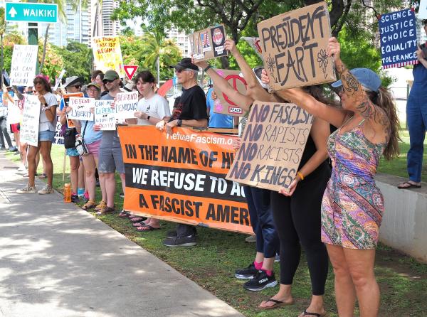 Honolulu, Hawaii, RF banner at July 4 rally.
