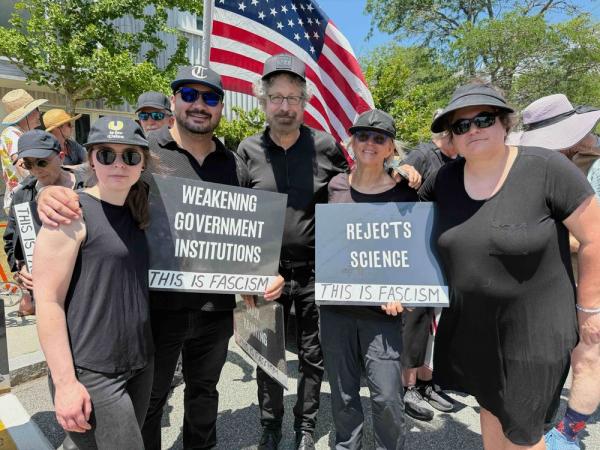 Our No to Fascism procession in the Woods Hole Fourth of July parade today: