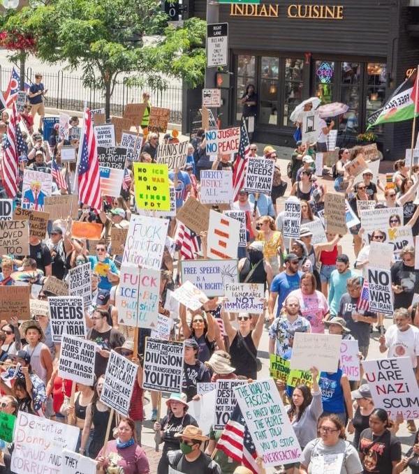 Columbus, Ohio, thousands from across the state protest July 4, 2025
