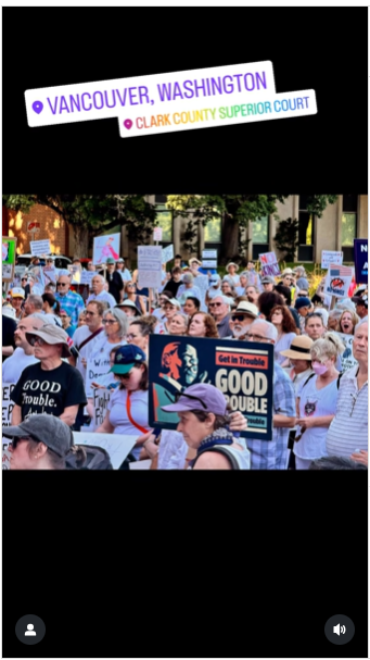 Good Trouble protest in Vancouver, Washington