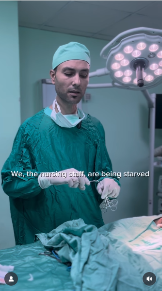 Nurse in Gaza hospital.