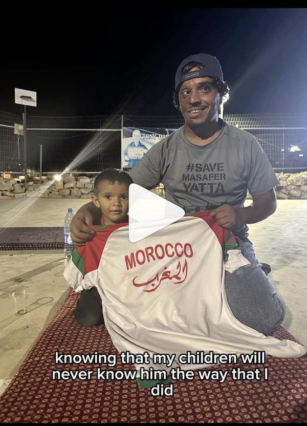 Video from Mattan Berner-Kadish, an Israeli-American peace activist, who worked with Awdah to defend his village for three years.    Screengrab