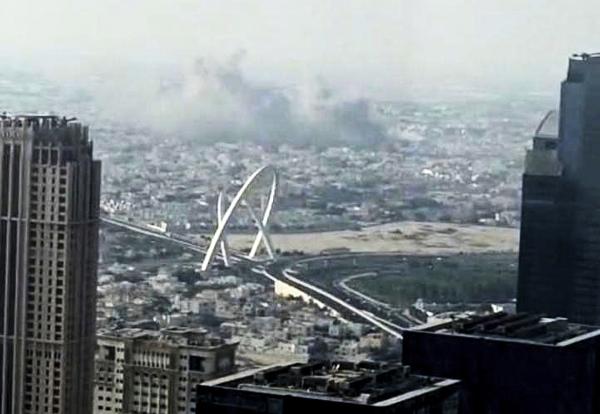 Smoke rises from an Israeli strike in Doha, Qatar, September 9, 2025.