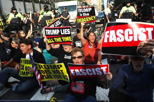 Thousands oppose President Trump’s policies in New York Times Square, September 23, 2025.