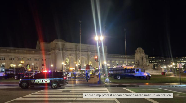 Morning raid of FLARE encampment against Trump, October 5, 2025.