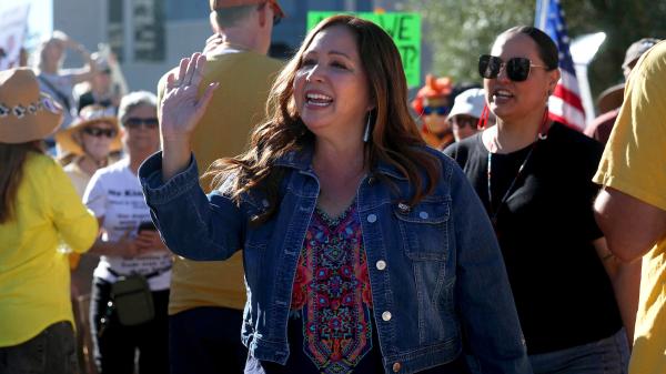 U.S. Representative-elect Adelita Grijalva, Dem-Arizona, at No Kings Day rally in Phoenix, October 18, 2025.