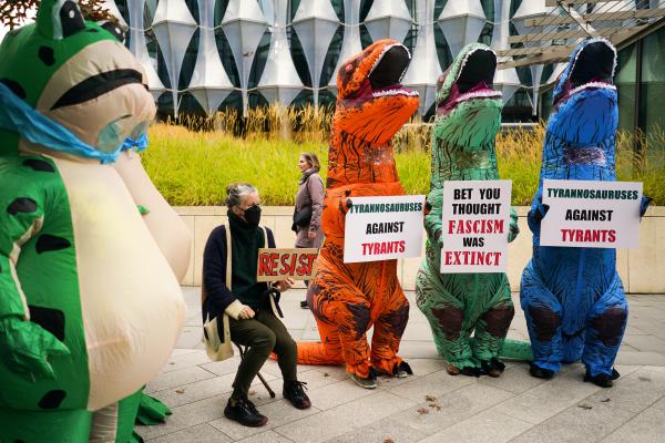 London Dinosaurs on No Kings Day