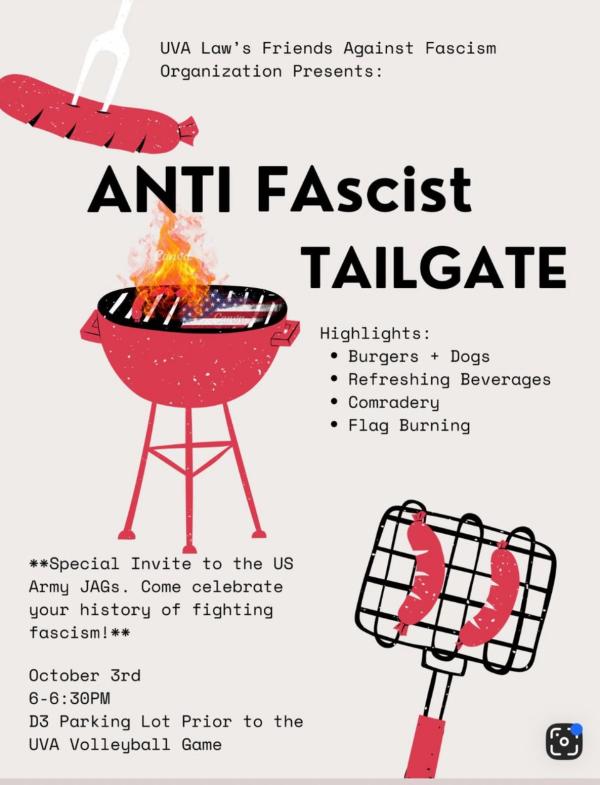 University of Virginia law students' invitation to flag burning