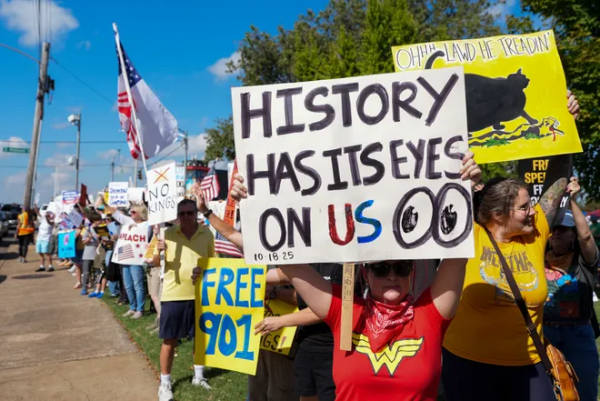 No Kings protest in Memphis, Tennessee.