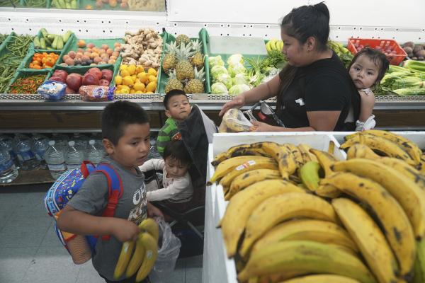 In California, Guatemala mom purchases fresh fruits for her children with last of her SNAP benefits, October 31, 2025.