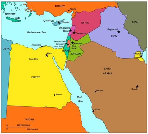 Map of the Middle East