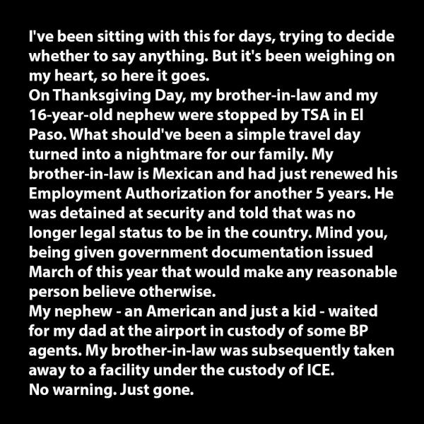 Frank Ray Facebook p1 on detention of his brother-in-law and nephew