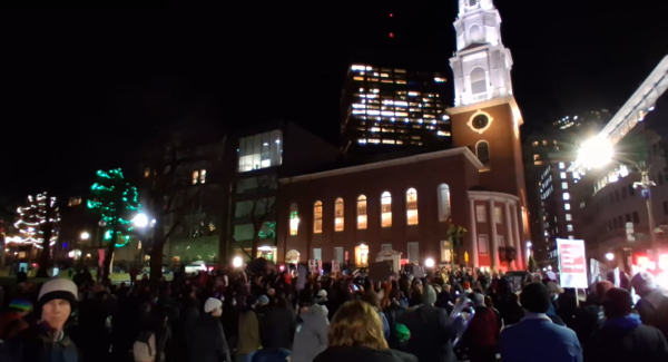Protest in Boston of the ICE murder of Renee Good, January 8, 2026.