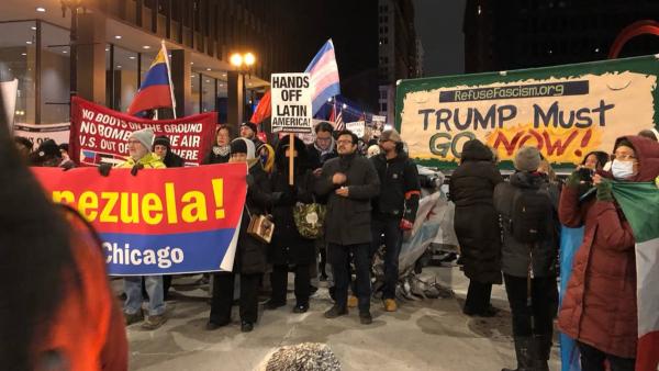 Chicago protest against attack on Venezuela, January 3, 2026.