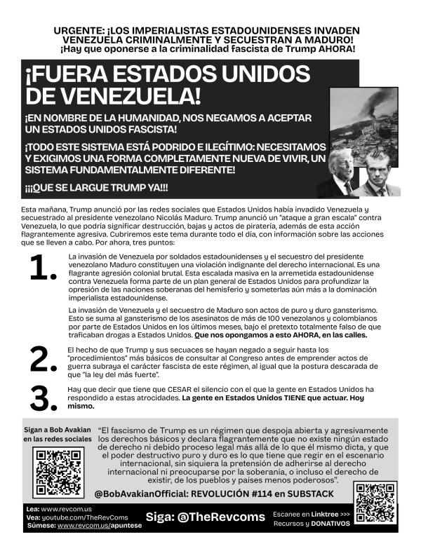SP leaflet: US Imperialists Criminally Invade Venezuela