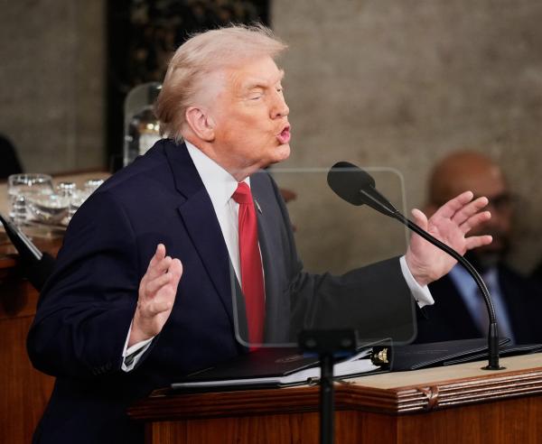 Trump giving State of the Union address, February 24, 2026.