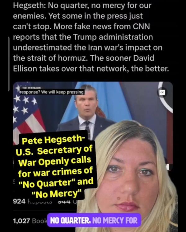Hegseth calls for war crimes