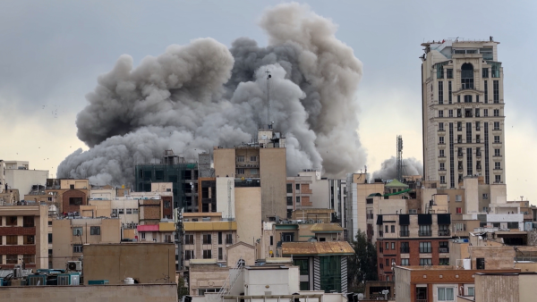 Smoke from airstrike on buildings in Tehran, Iran, March 2, 2026.