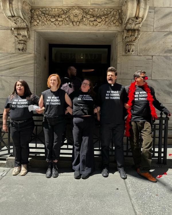 Sunrise Movement shuts down New York Stock Exchange, May Day 2026.