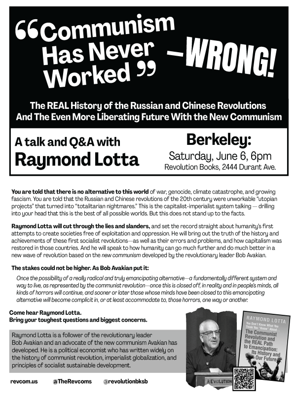 Raymond Lotta Bay Area June 6, 2026