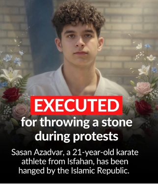 A slide [of Sasan Azadvar] from author Sahar Delijani’s post on multiple executions. 