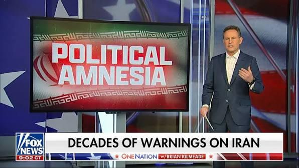 Fox News screenshot from April 7, 2026: "Political amnesia. Decades of warnings on Iran"