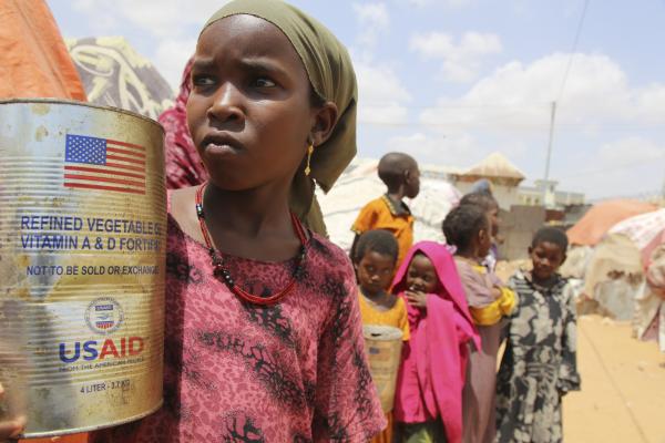 Somali internally-displaced persons in camp on the outskirts of Mogadishu, Somalia, February 5, 2026.