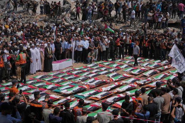 Over 100 bodies of two families recently recovered from rubble were killed in an Israeli strike in 2023.