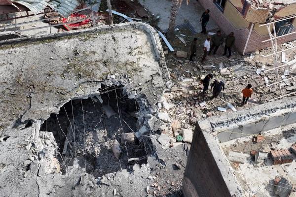 Iran building bombed by the U.S. during a wedding celebration, killing 5 and wounding 70, August 30, 2026.