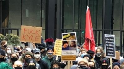 Protesters in the street
