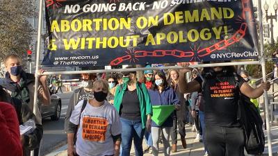 Revolution Club in Washington DC protesting for abortion rights.
