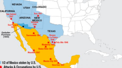 US theft of half of Mexico map