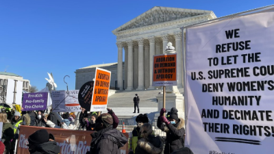 Abortion rights protesters in front of U.S. Capitol