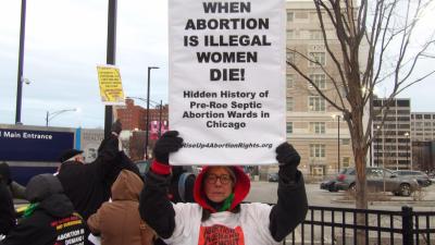  Speakout for IWD at Stroger Hospital in Chicago